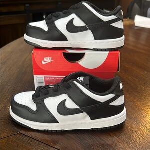 Nike Black and White Dunk Low Sneakers